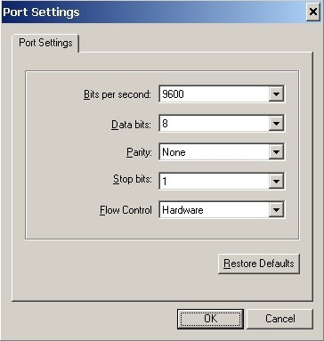 Port Settings組合框